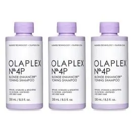 3x Olaplex No.4P Blonde Enhancer Toning Shampoo