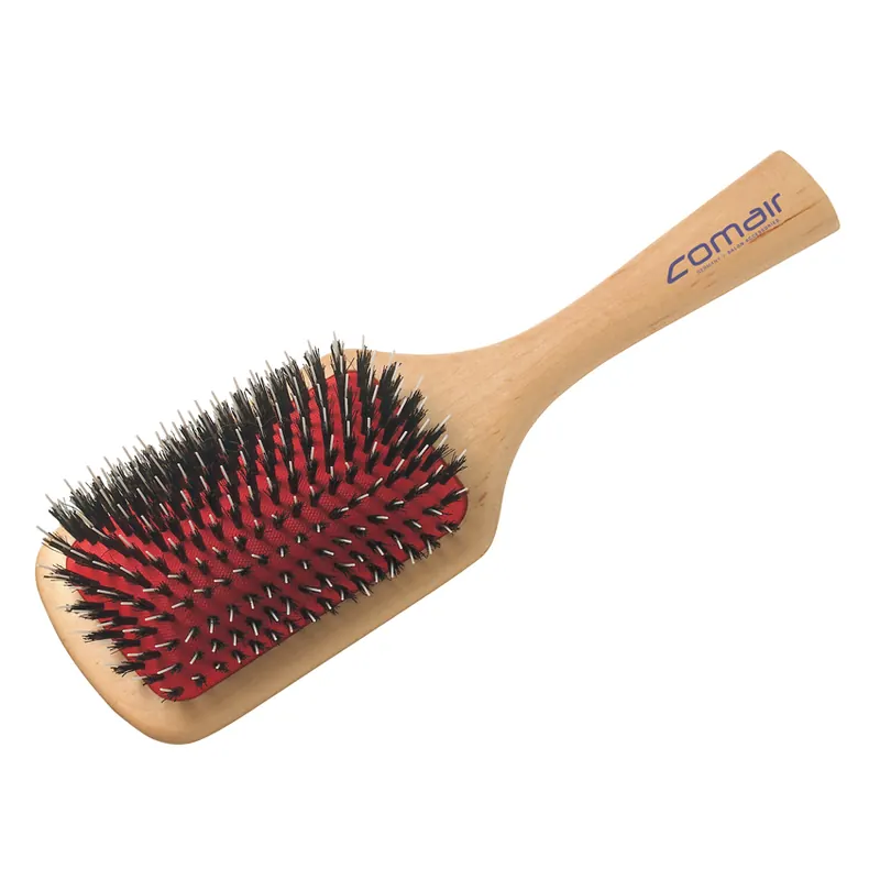 Brosse en bois avec des picots en nylon, à 11 rangées