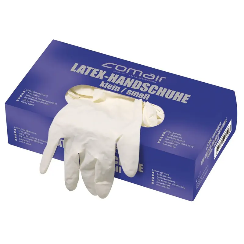 Comair Gants en latex blancs poudrés Large