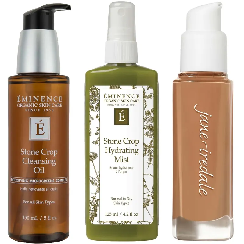 jane iredale and Eminence Pre & Post Makeup Essentials Bundle - 46 Medium