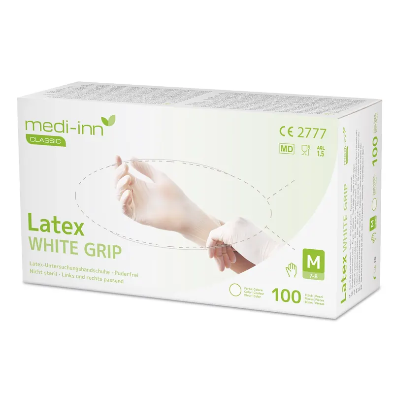 Medi-Inn Latex gloves White Grip