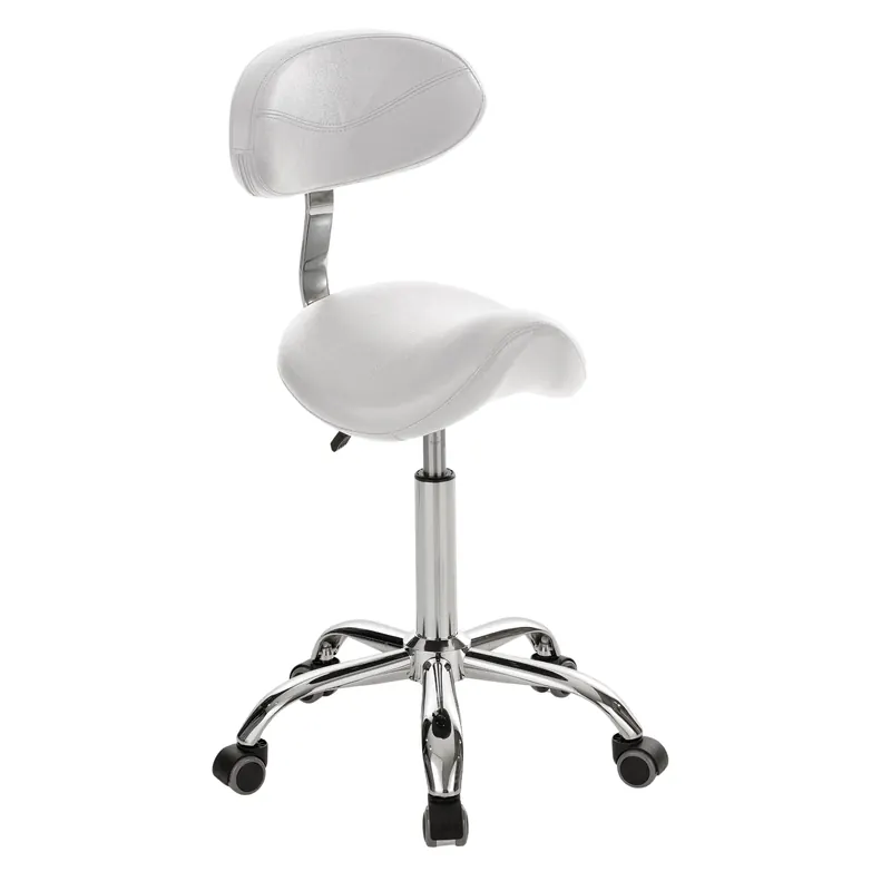Saddle Stool With Back White