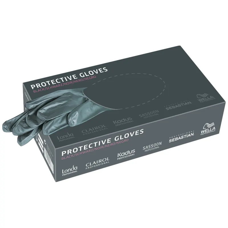 Wella Protective Gloves Black, Size M (100 pieces)