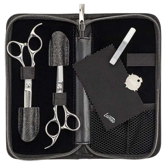 Xanitalia Stage Pro Set Offset Silver 5,5" Set professionnel de ciseaux de coiffure